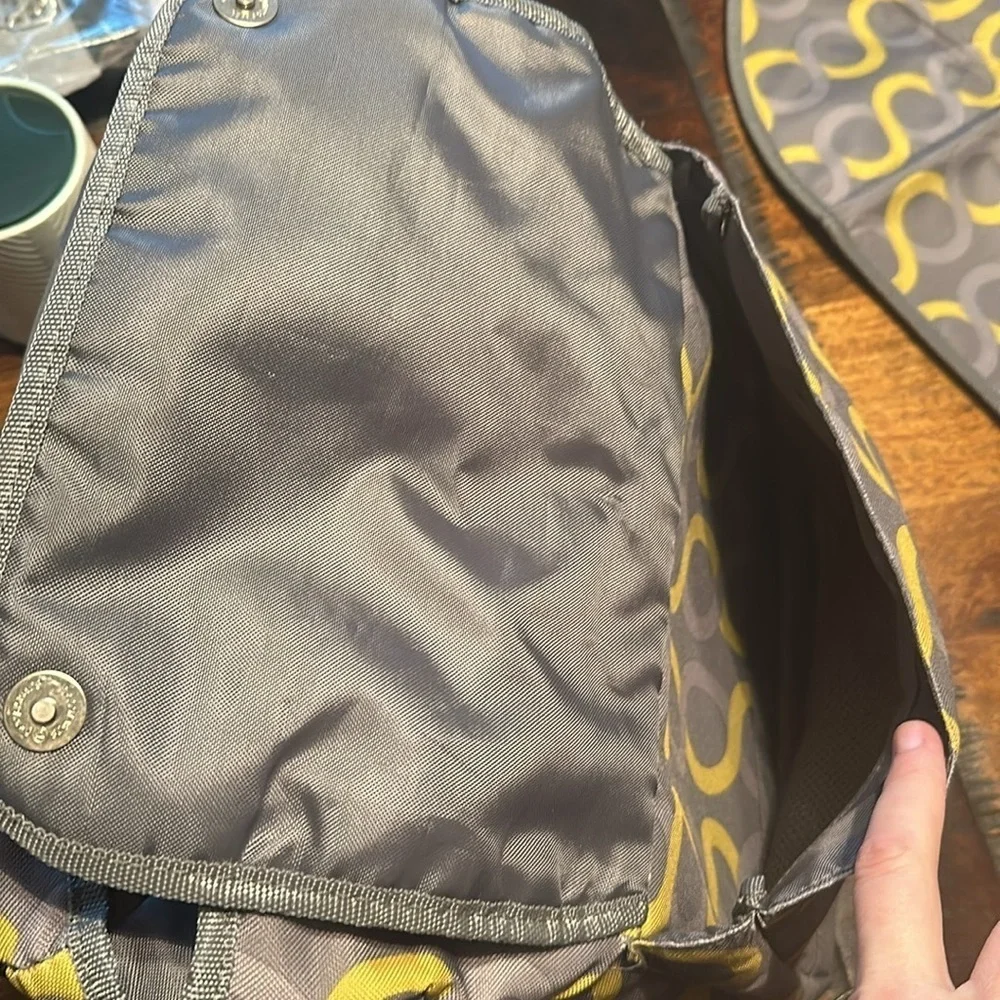 Timi & Leslie Gray and Yellow Diaper Bag EUC